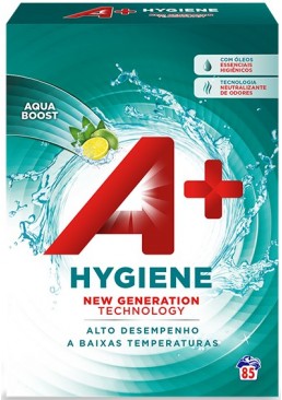 Порошок для стирки A+ Hygiene Универсальный с ароматом лимона, 5.1 кг (85 стирок)